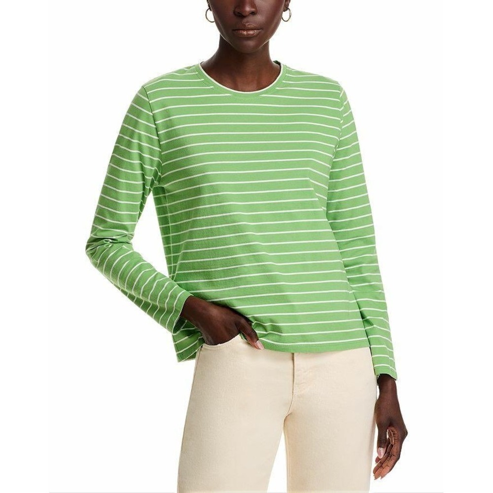 Kule The Modern Long Sleeve Tee Striped Green White Cotton Size‎ Small